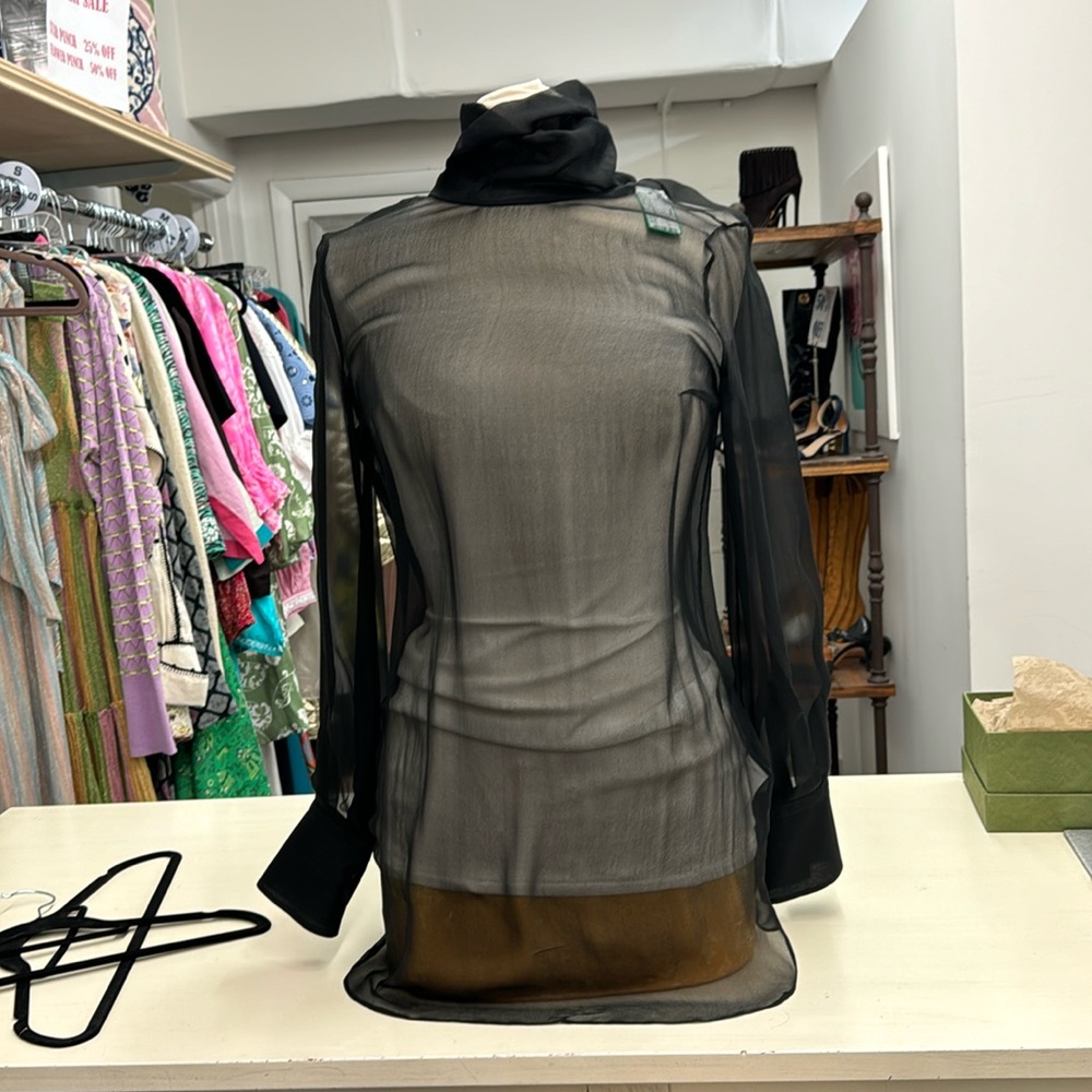 Brunello Cucinelli sheer long sleeve blouse